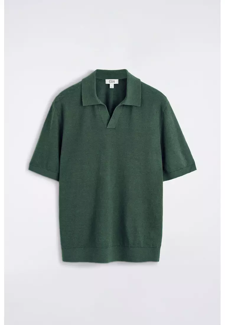 KNITTED LINEN POLO SHIRT