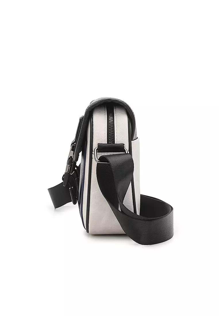 Men's Sling Bag / Crossbody Bag (Tas Selempang Pria) - Biru/Putih