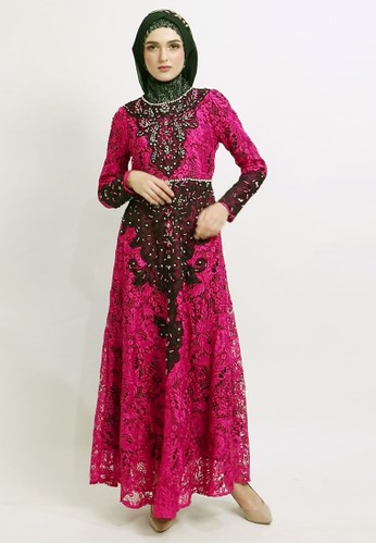 BIBIQ red Bibiq Gamis Brokat 192B3AA7F73A20GS_1