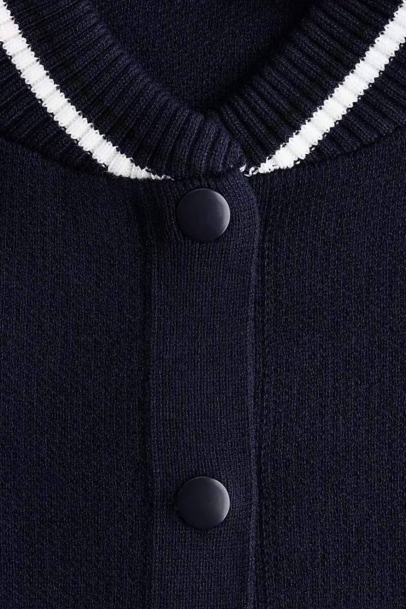Knitted baseball jacket