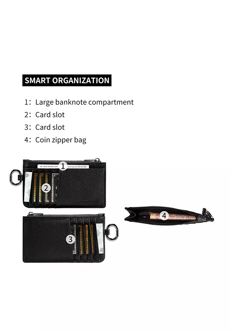 Jov 真皮卡包 小号拉链卡夹 10+卡位-黑色