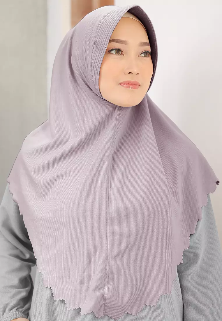 Zelena - Naya Knit Bergo | Hijab Instan Pad Lasercut - Purple Jasper