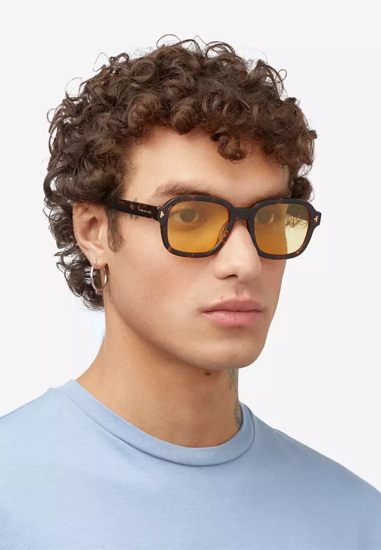 HAWKERS Beige Carey Yellow TWIST Sunglasses for Men and Women, Unisex. UV400 Protection. Official Product designed in Spain