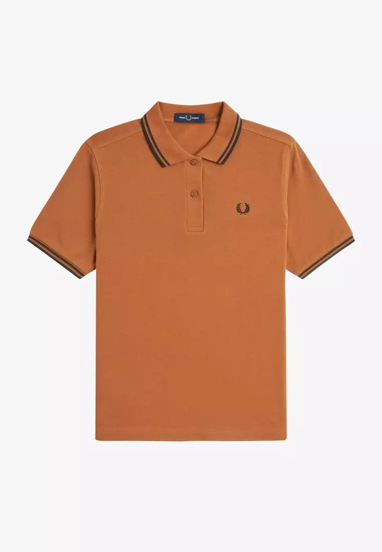 Fred Perry G3600 Twin Tipped Fred Perry Shirt (Marmalade / Black / Black)