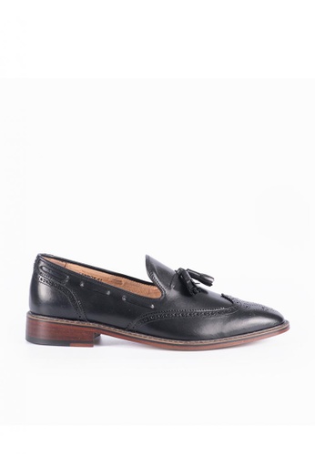 Bristol Shoes black Lennox Black Wingtip Loafers 1F227SHE32EB70GS_1