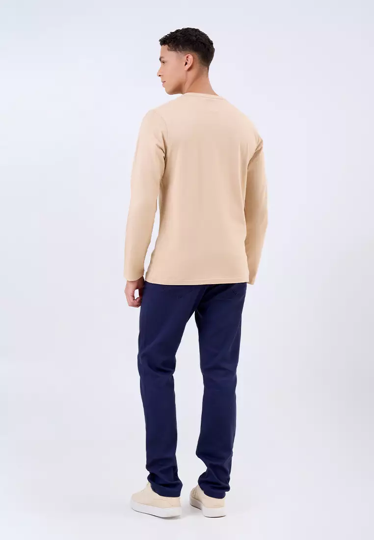 MANZONE - Kaos Lengan Panjang Pria Baltoy Slim Fit - Khaki