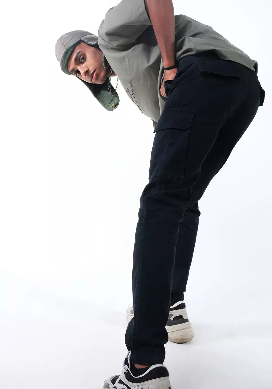 Celana Panjang Cargo Pria Slimfit Owen Dark Grey