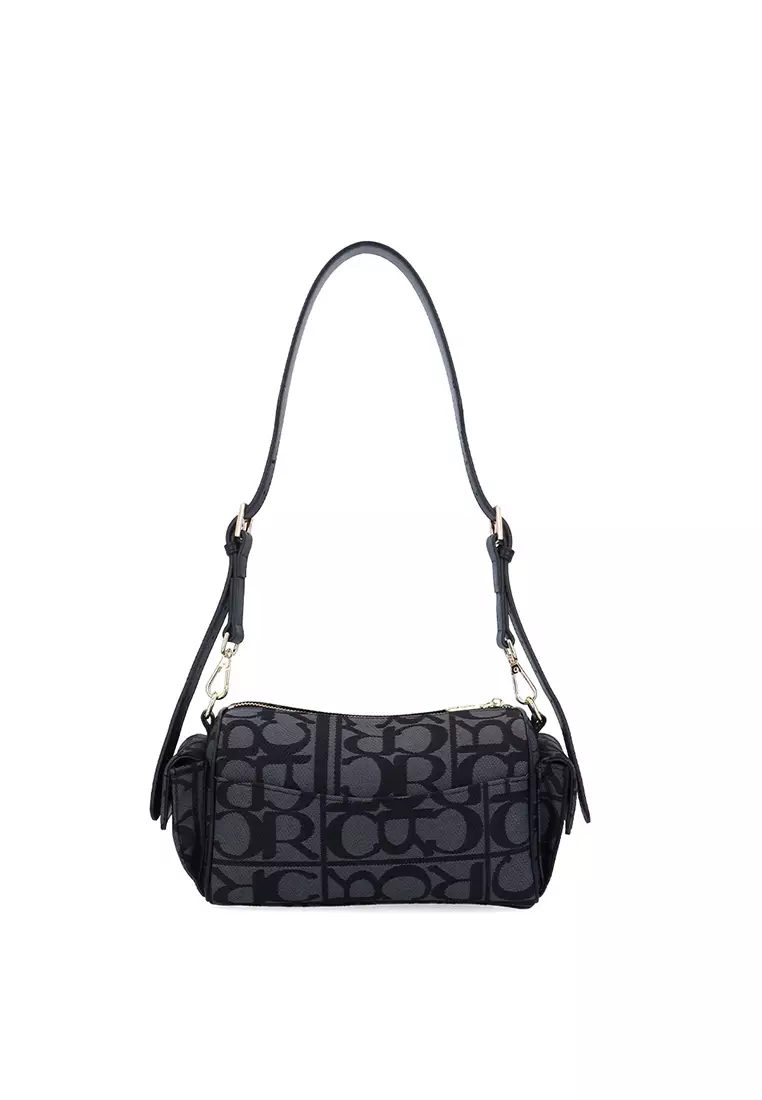Carlo GEO Jacquard Ellie Pocketed Bag - Black