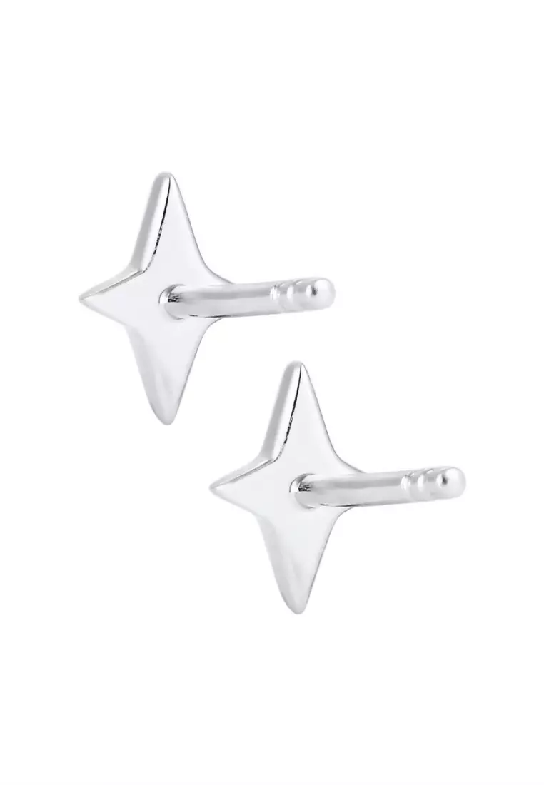 EXCLUSIVE Anting Perhiasan Perak 925 Pria Star Stud Embellished with Crystal by Swarovski®