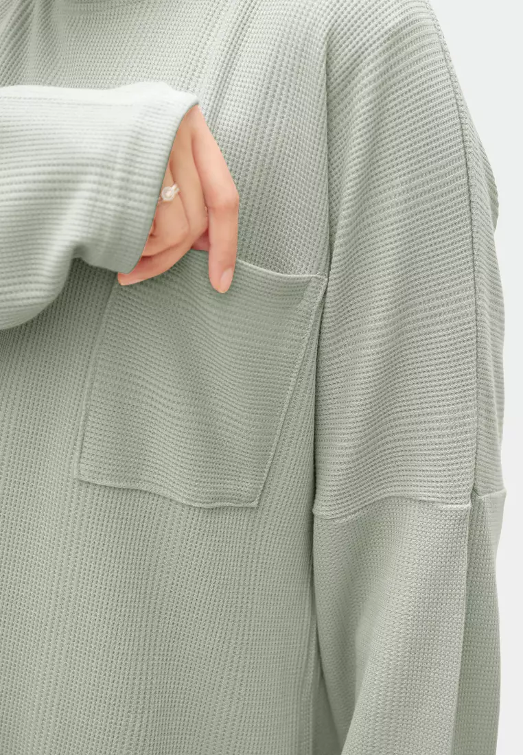 Zelena - Althea Long Sleeves Waffle | Kaos Lengan Panjang - Matte Green