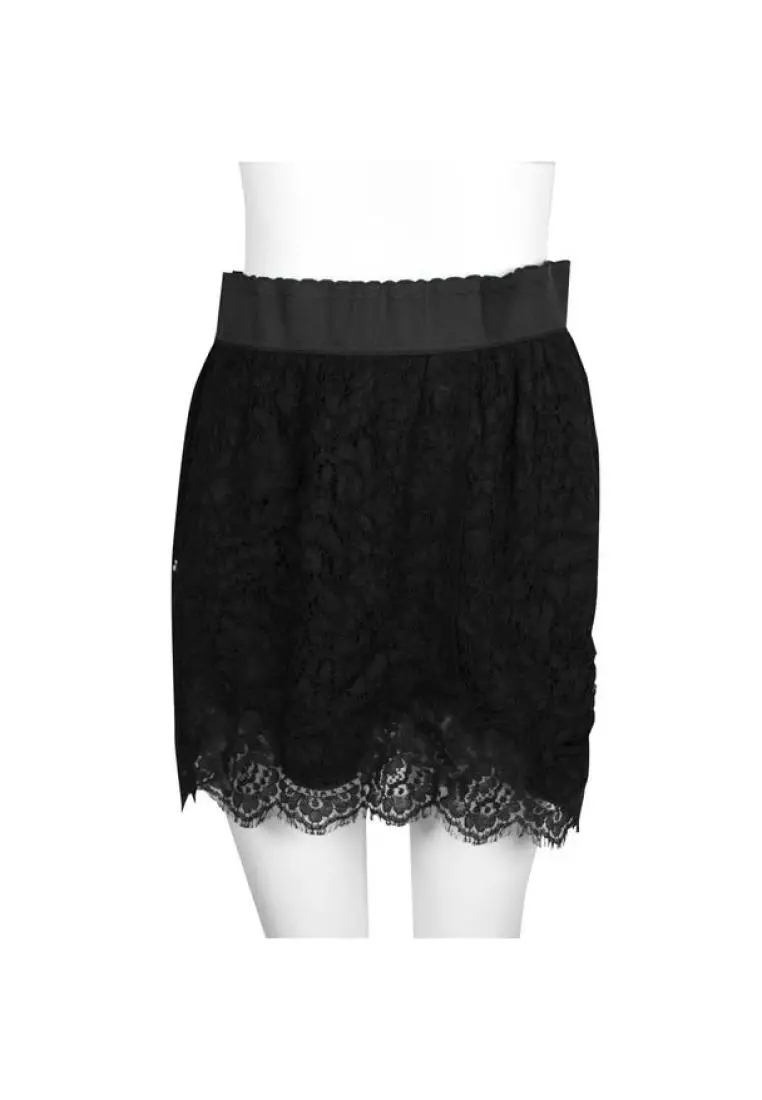 Dolce gabbana black lace skirt discount