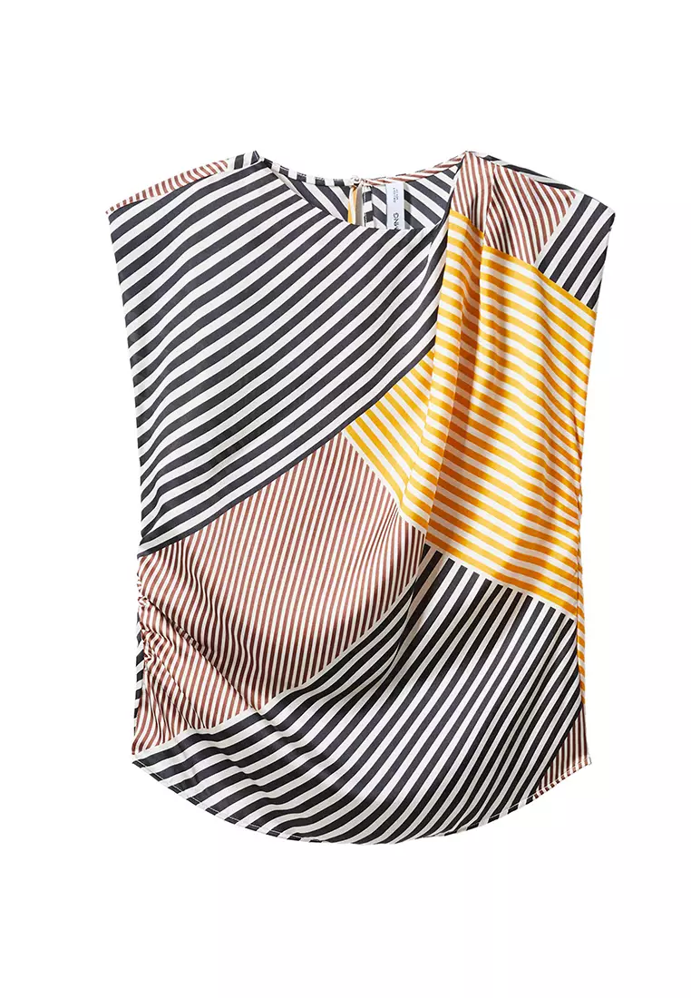Printed Blouse With Shoulder Pads