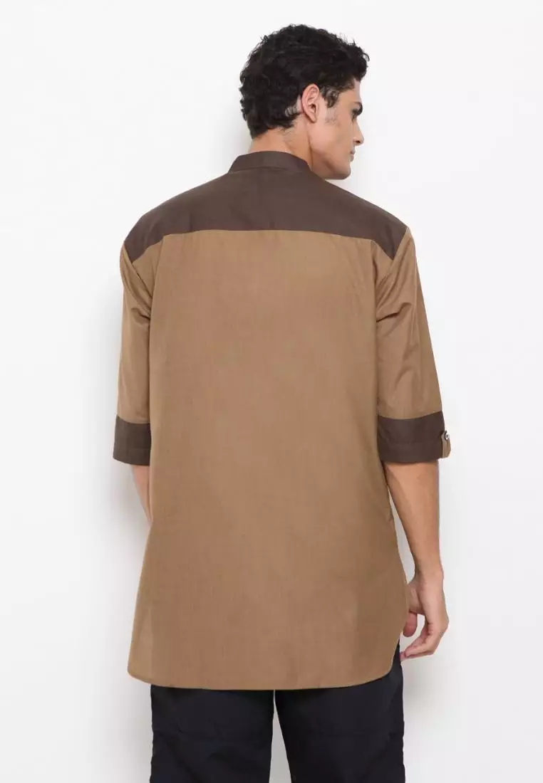 Baju Koko Pria Muslim Zayidan Haikal - Khaki