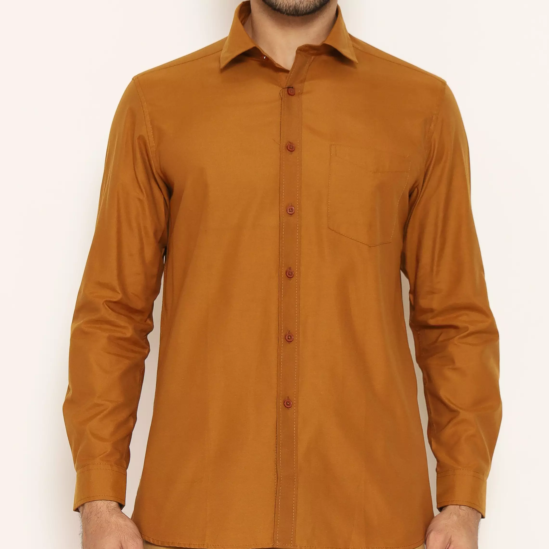 Schoeller Kemeja Pria Lengan Panjang Polos Warna Ginger – S.9-KCLSF-O101-CTN