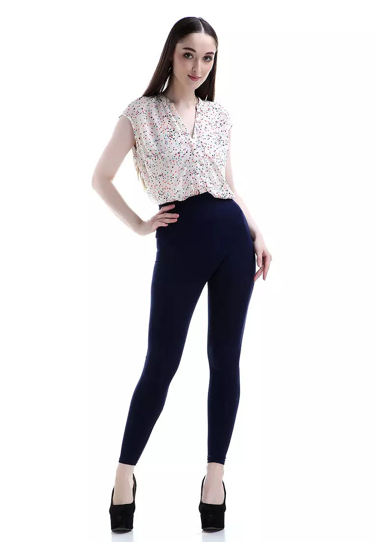 Willow Celana Legging Wanita Design Simple Woman Motif Solid - Navy