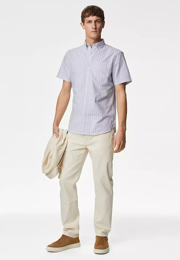 Pure Cotton Striped Oxford Shirt