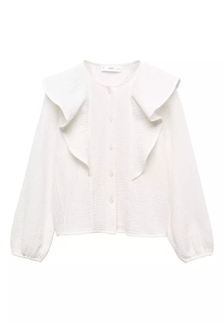 Jual MANGO KIDS Ruffled Cotton Blouse Original 2023 | ZALORA Indonesia ®