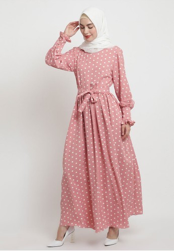 Jual Manama Manama Yumna Pink Polkadot Dress Original Zalora Indonesia