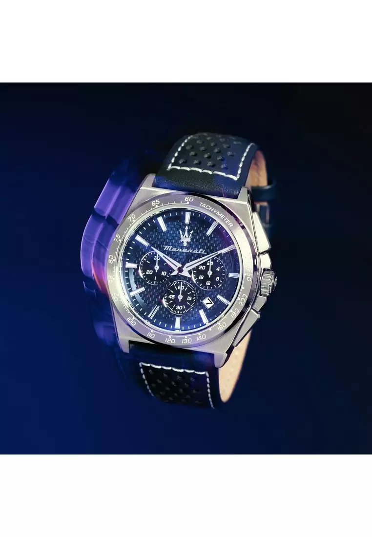 【2年保養】瑪莎拉蒂Velocita' 43mm 男士石英腕錶 R8871652001 Japan Movement