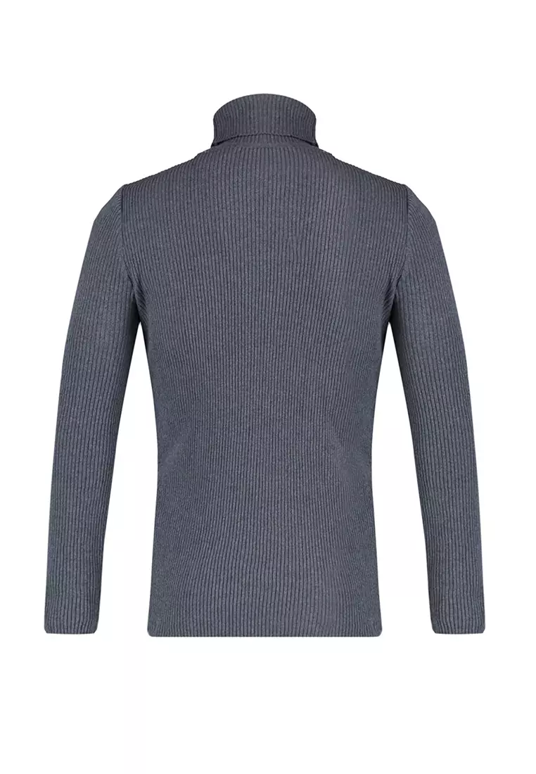 Slim Fit Turtleneck Corduroy Knit Sweater