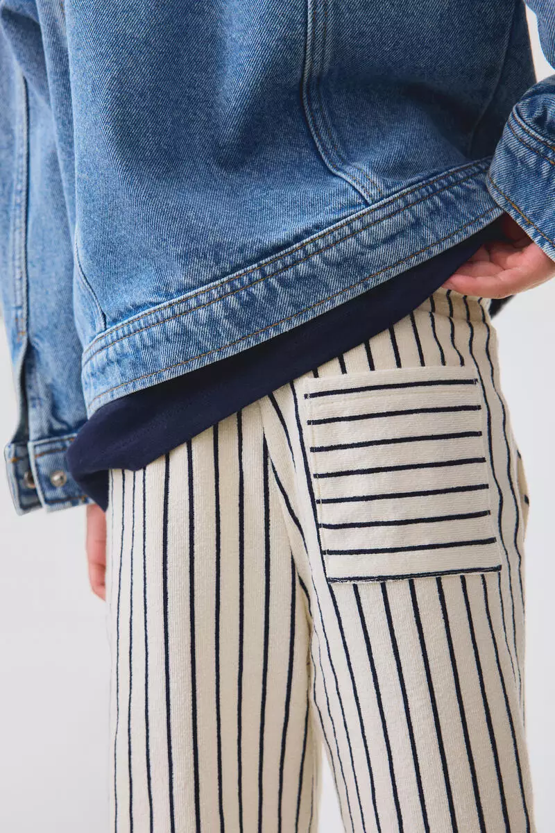 Textured jersey drawstring trousers