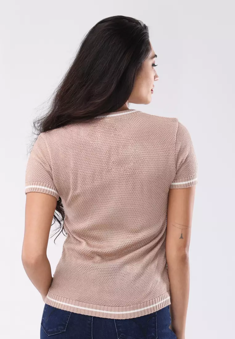 Knitted Short Sleeves Top
