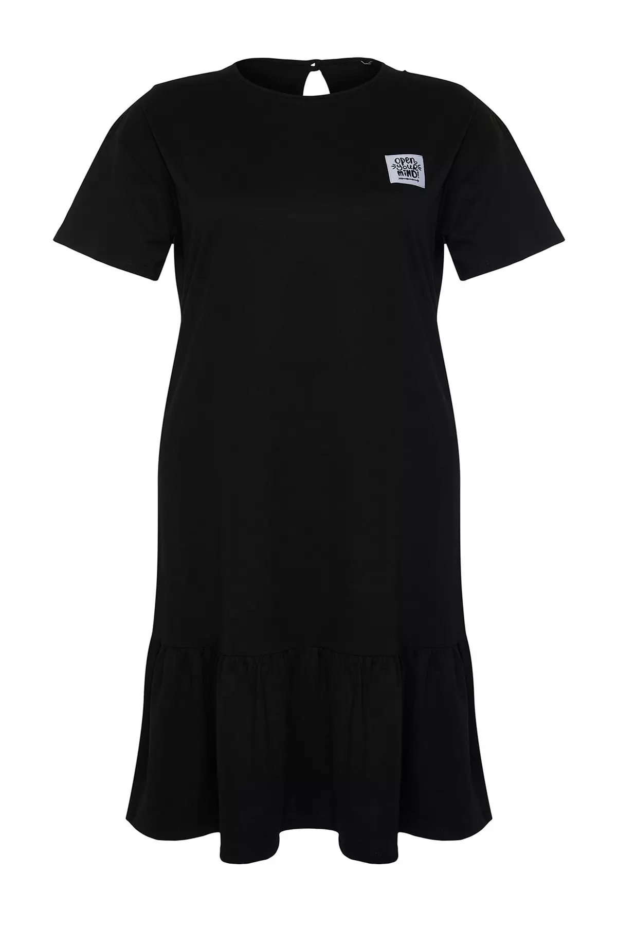Plus Size Label Detailed T-Shirt Dress