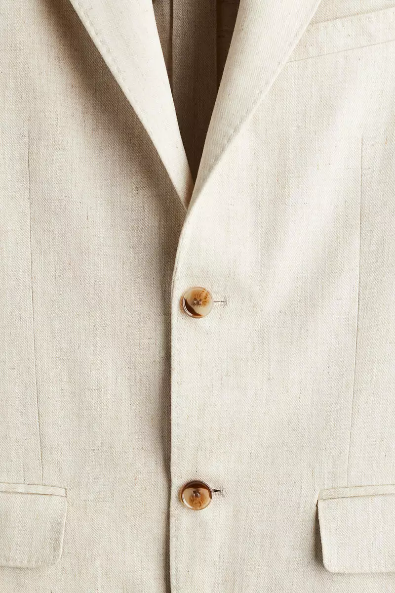 Regular Fit Linen-blend jacket