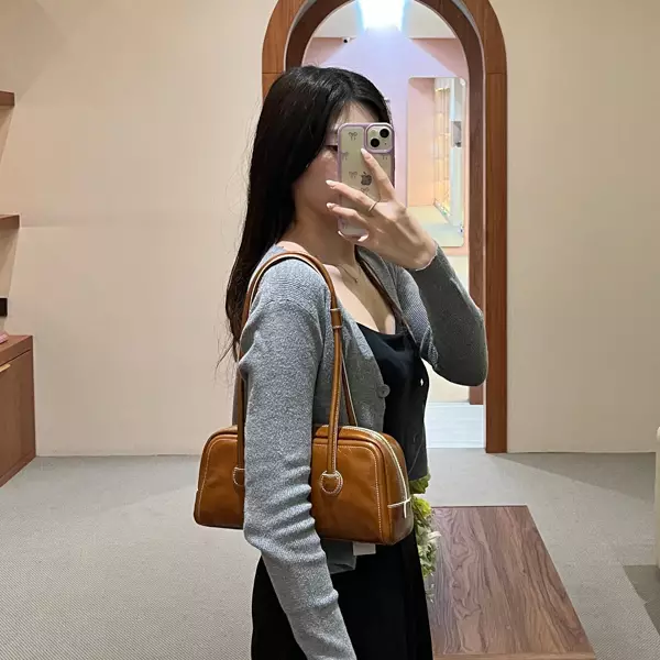 Tas MARGE SHER WOOD WASHED CAMEL LEATHER SHOULDER BAG 100% ORIGINAL