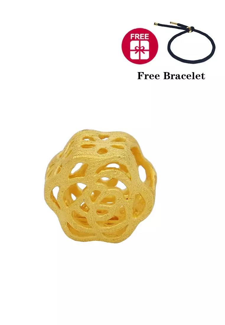 Buy LITZ Free Bracelet LITZ 999 24K Gold Flower Charm
