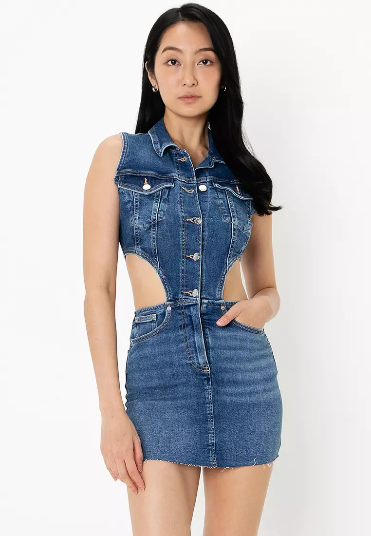 Pull and bear denim dress 2025