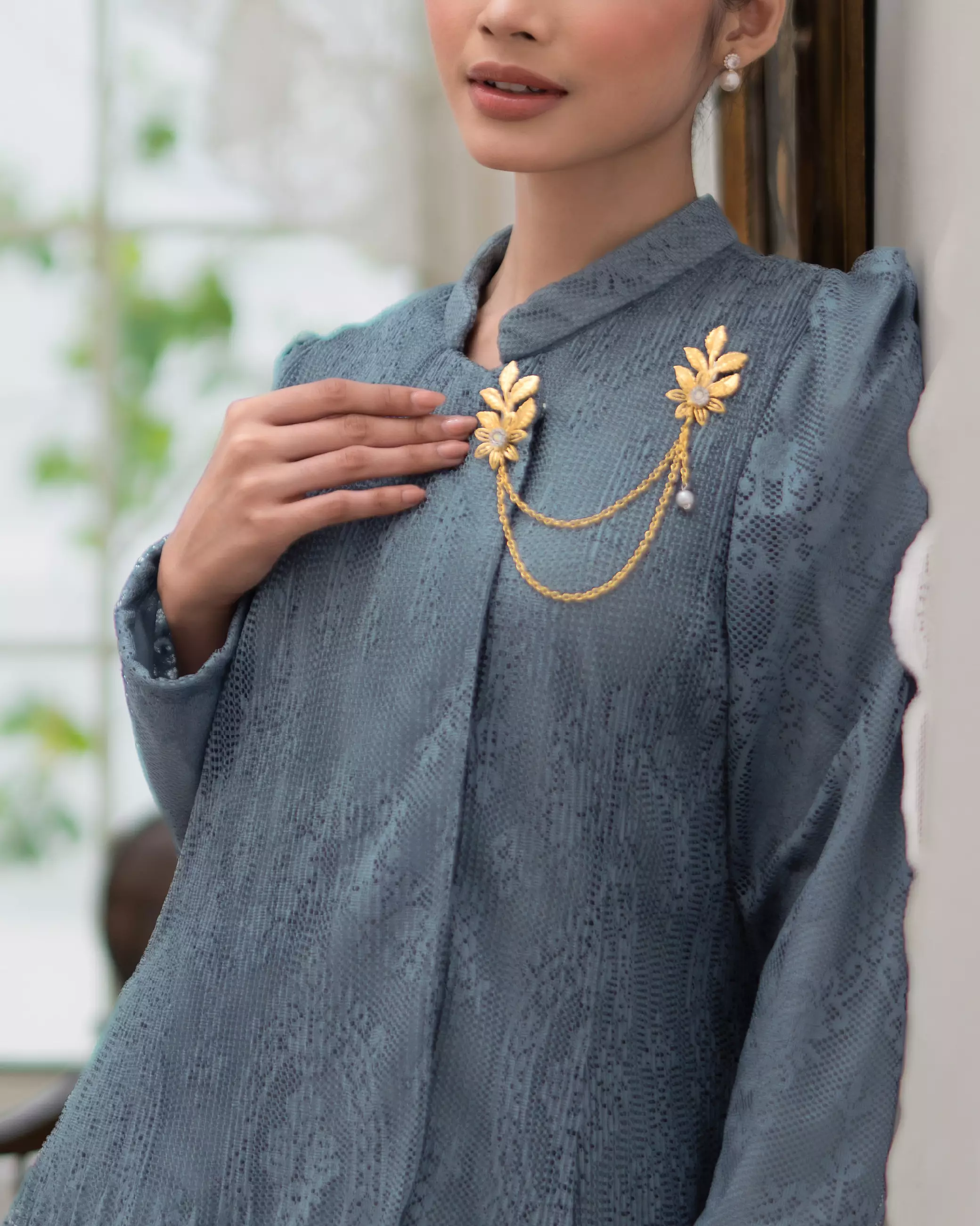 Nirmala Blouse - Steel Blue