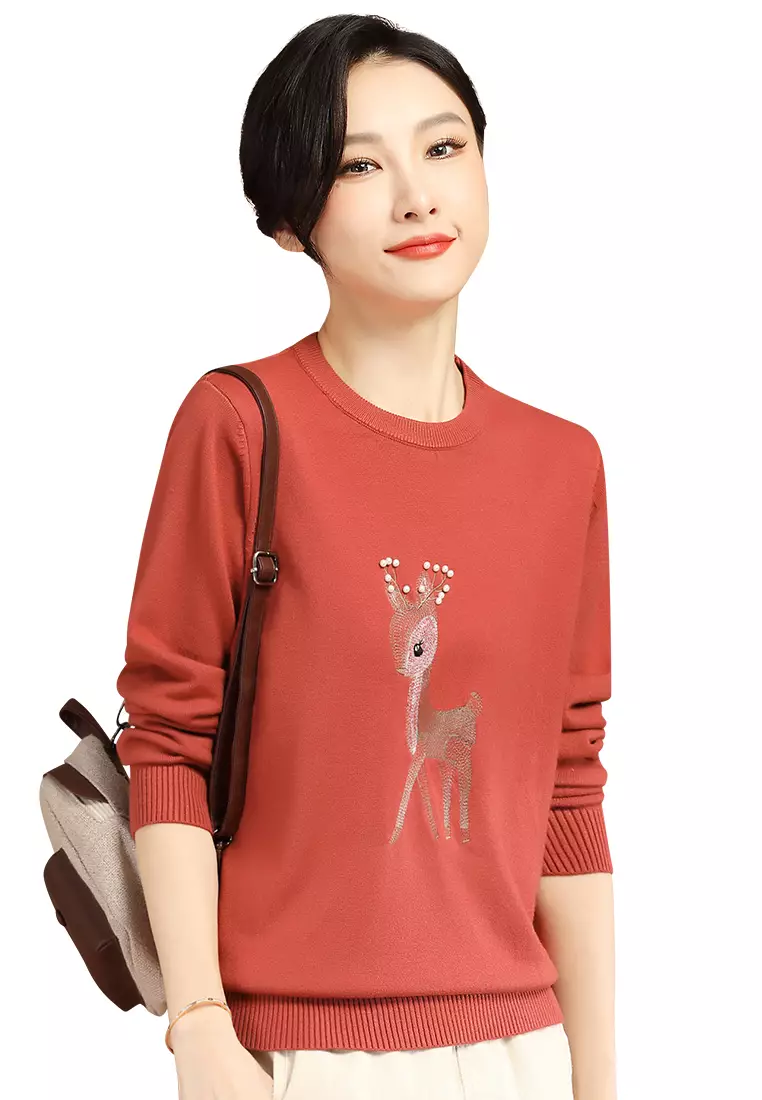 Girls crew neck deals sweater