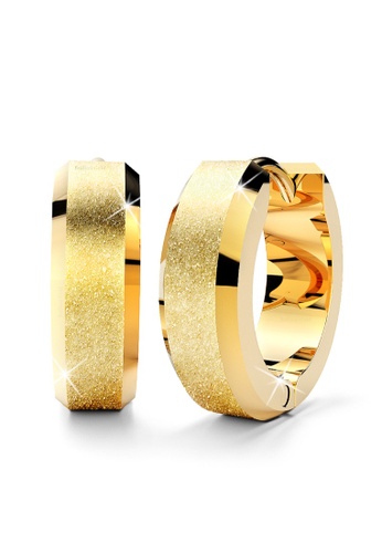 Bullion Gold gold BULLION GOLD Glitter Textured Huggies Earrings 4mm/Gold 86AB2ACB0B8BA7GS_1
