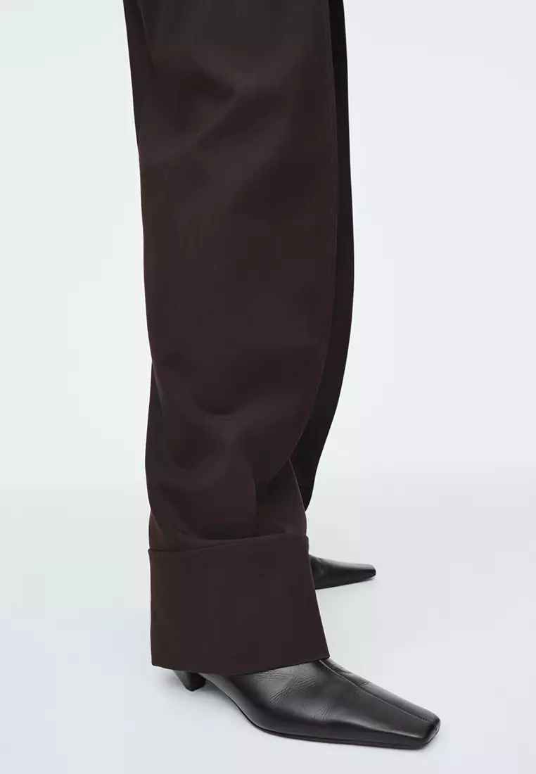 Turn-Up Wool-Blend Trousers