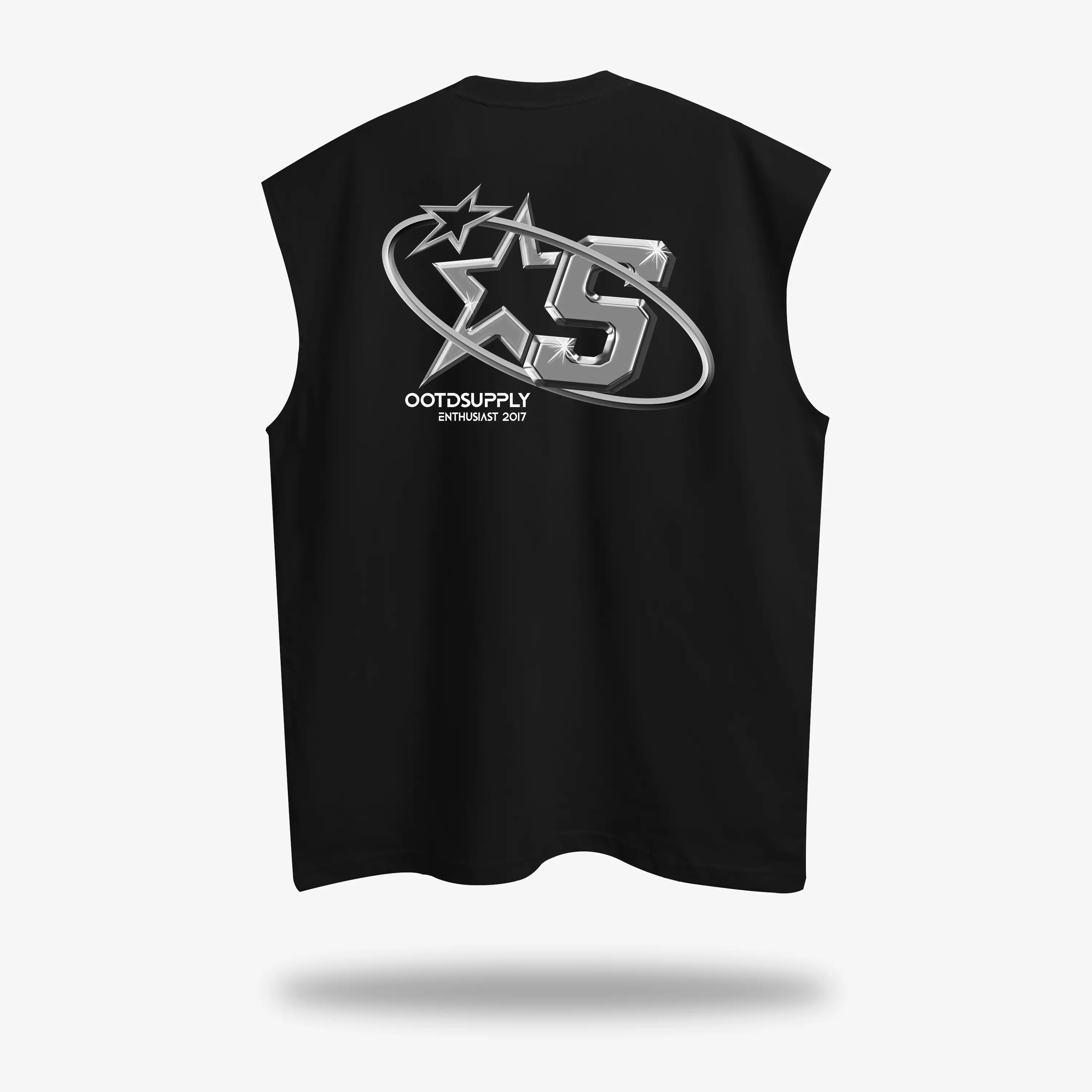 OOTDSUPPLY Oversize Sleeveless Gemini Steel Blue & Black l Kaos Oversize Singlet018