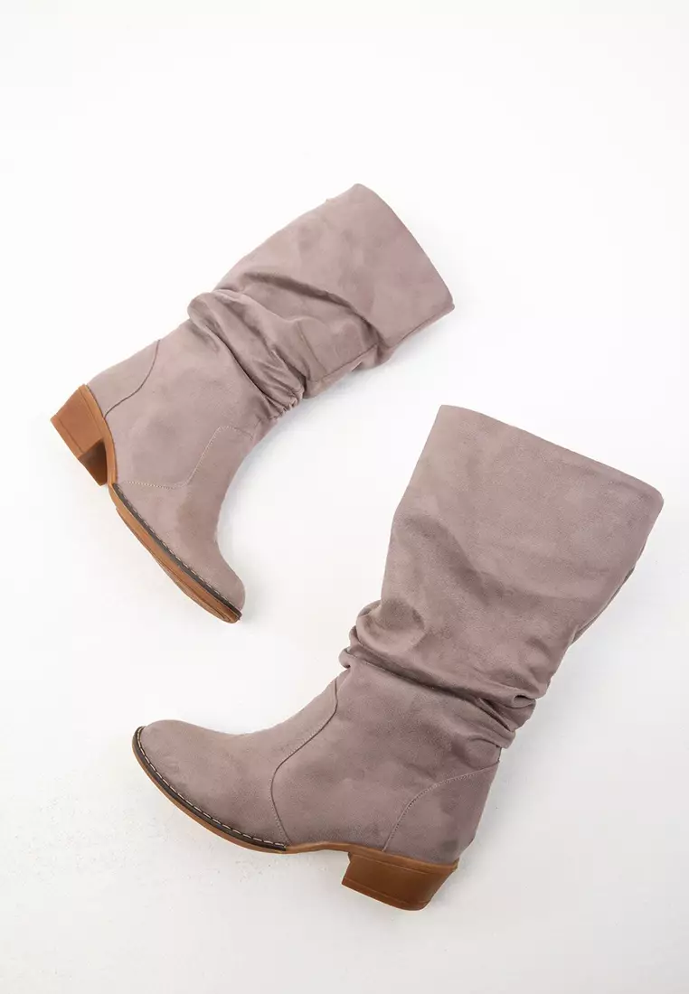 Ruched High Boots