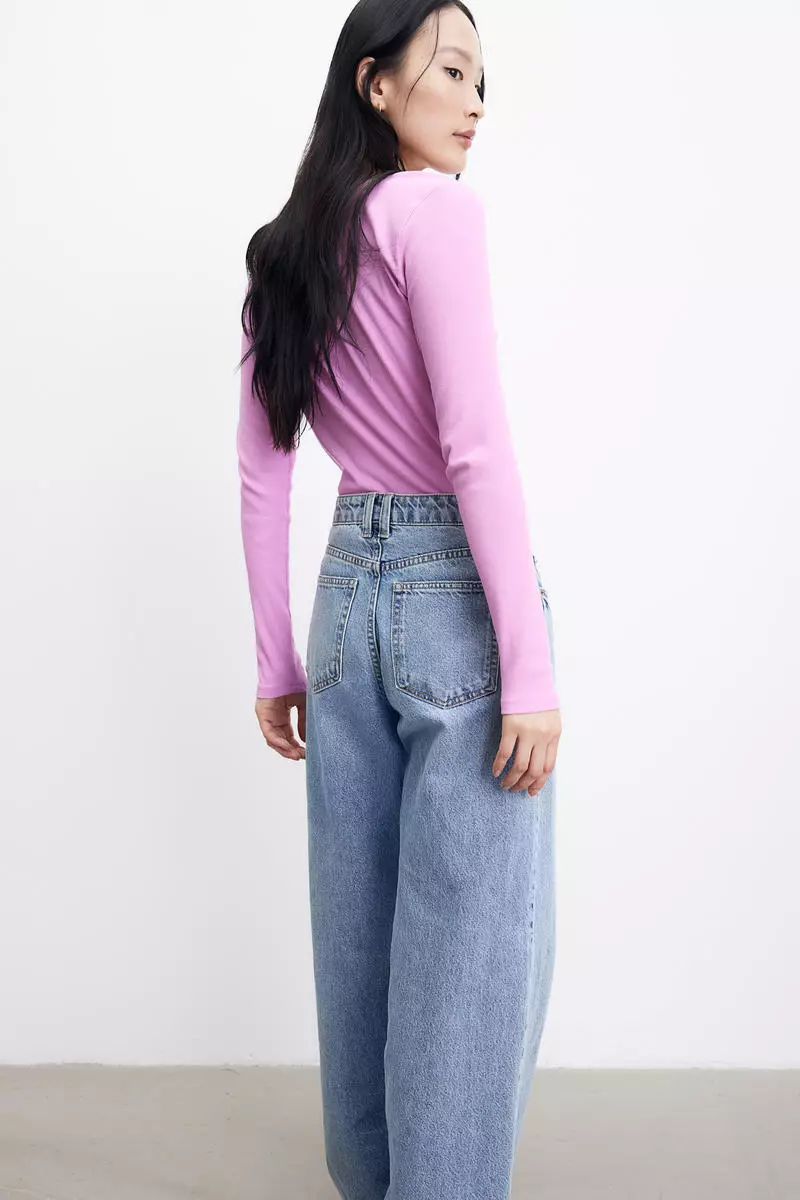 Ribbed Henley top