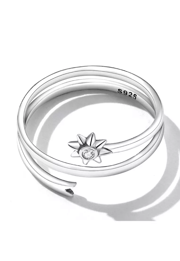 Solid 925 Sterling Silver Spinny Bloom Ring