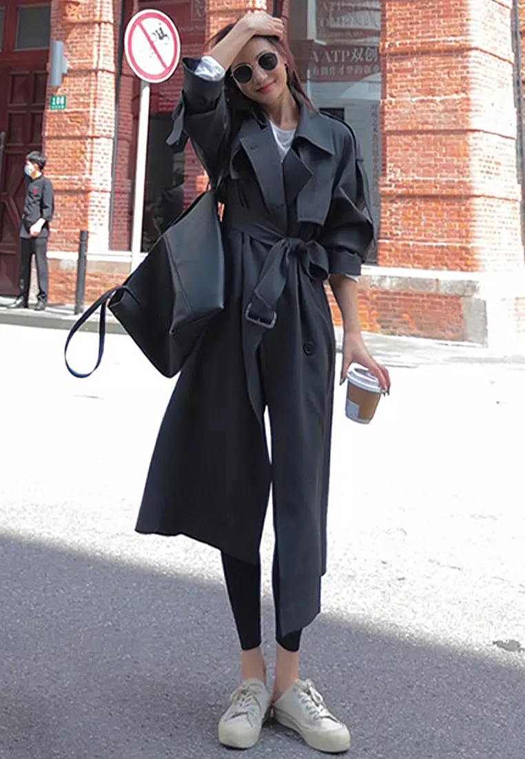 Black drape outlet coat