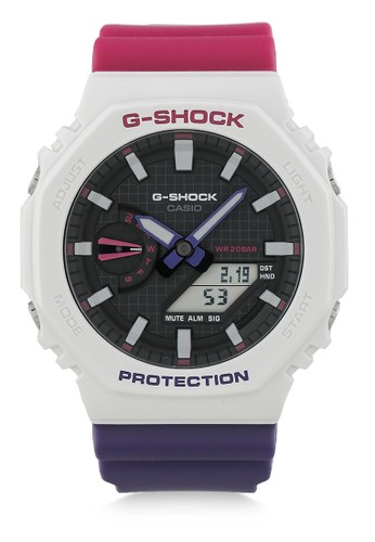 Jual G Shock Casio G Shock Jam Tangan Pria White Purple Pink Resin Ga 2100thb 7adr Original Zalora Indonesia