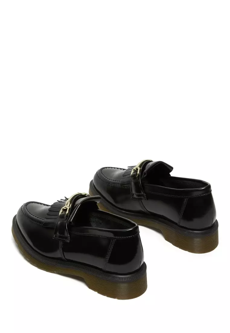 ADRIAN SNAFFLE SMOOTH LEATHER KILTIE LOAFERS BLACK - WOMEN