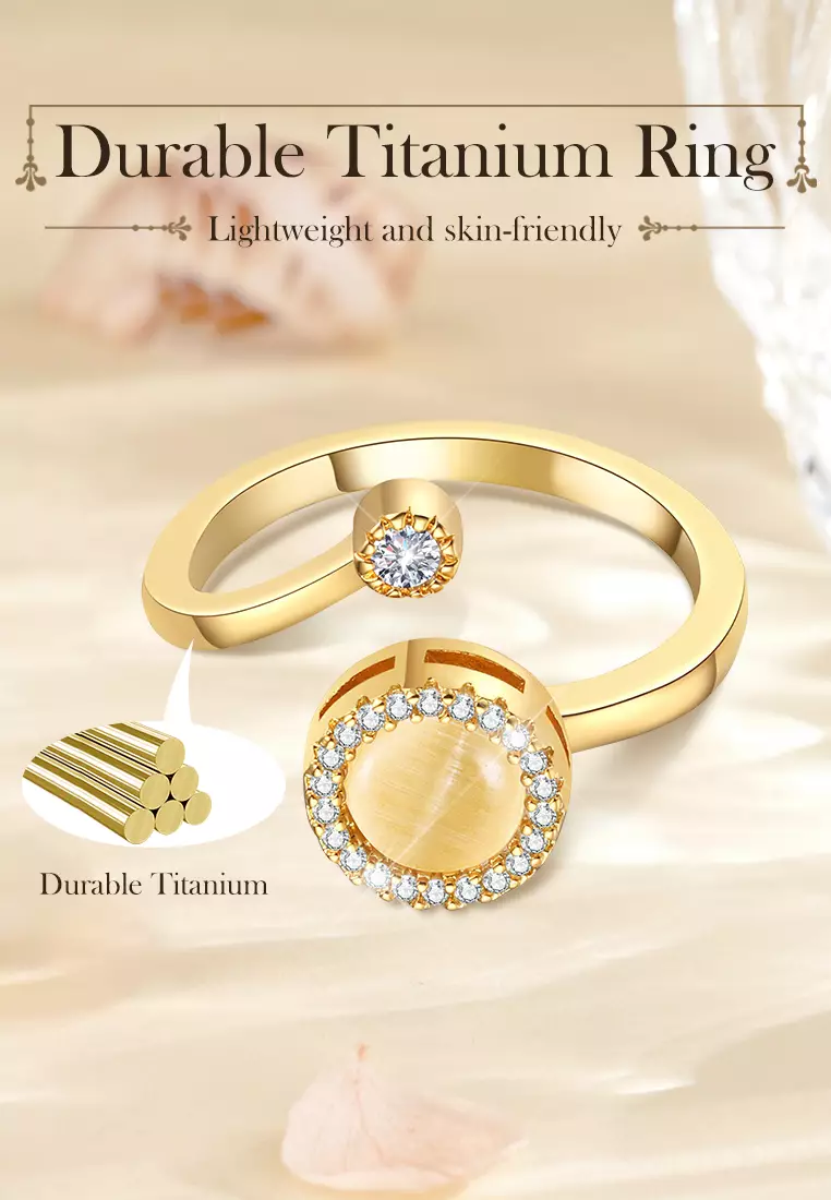 Cincin Wanita R0106 Rotatable Design Korea Fashion Free Size TitaniumPerhiasan Cincin Cewek