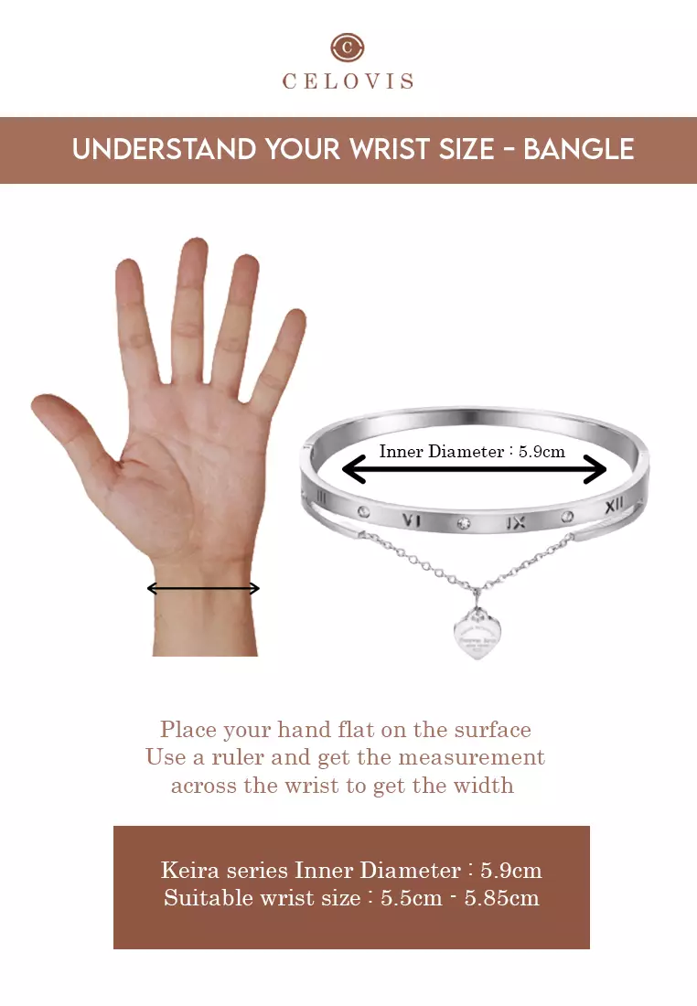 Keira Heart Hinged Pendant Bangle in Silver