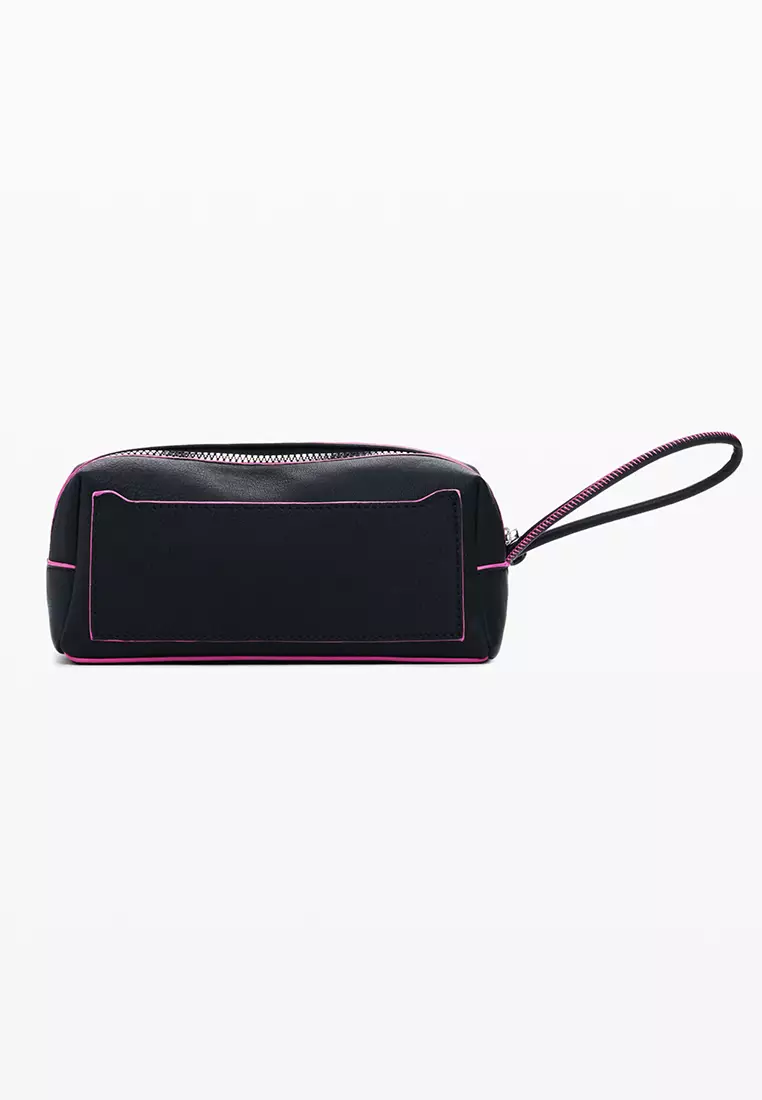 Medium elongated wallet with stitching