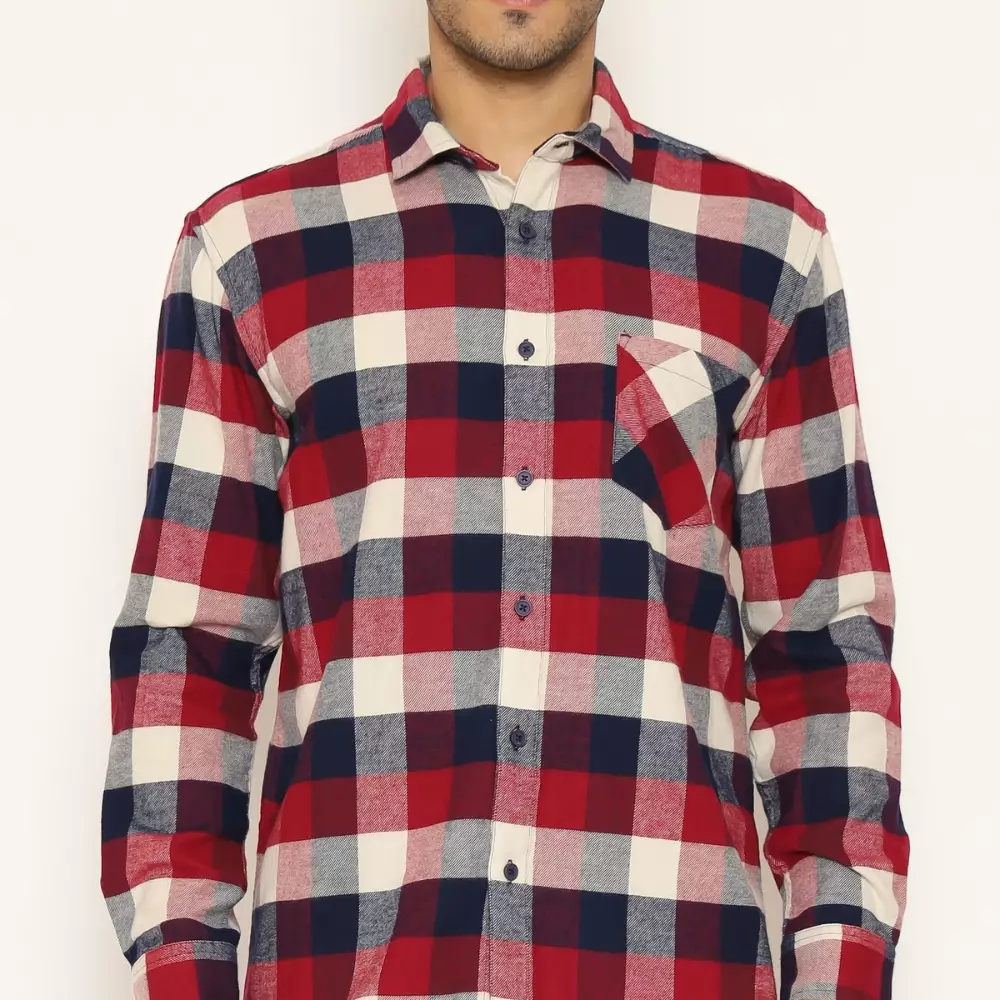 AMK Kemeja Pria Flannel Lengan Panjang SHF AKIRA L/S Maroon