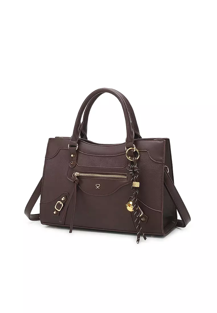 Women's Top Handle Bag / Sling Bag / Crossbody Bag (Tas Selempang / Tas Tangan) - Cokelat