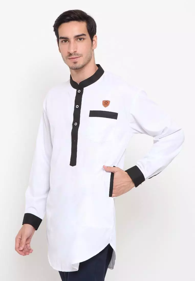 Zayidan Baju Koko Gamis Muslim Pria Ghafar - Putih