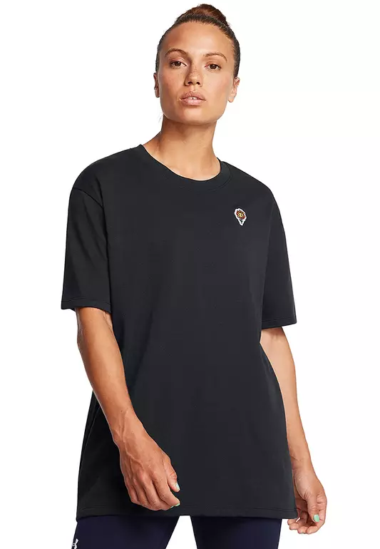 Heavyweight Oversized Flower Embroidered Short Sleeve T-Shirt