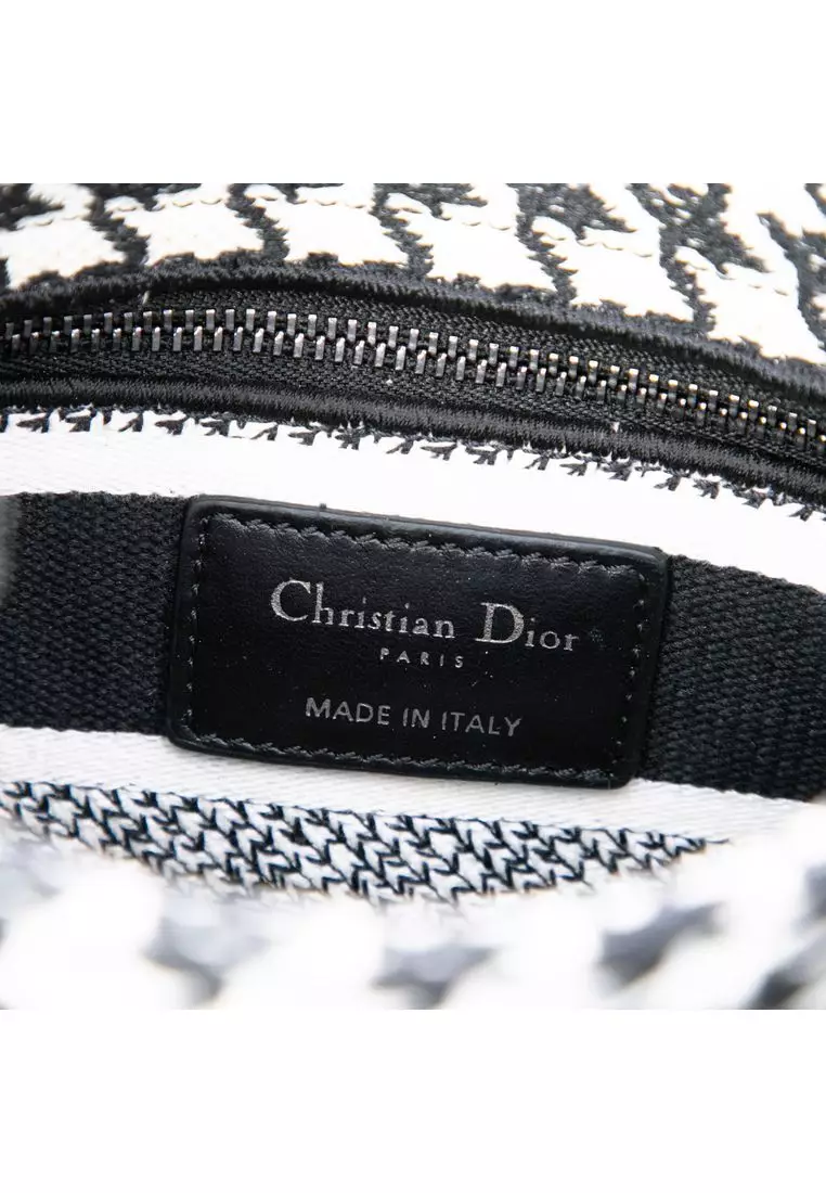 Pre-Loved Dior Mini Embroidered Canvas Houndstooth Lady D Lite